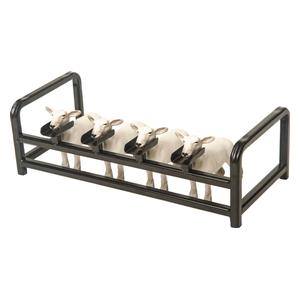 Goat and Lamb 4 Head Show Rail Farm and Ranch Toy  - Black Little Buster Toys